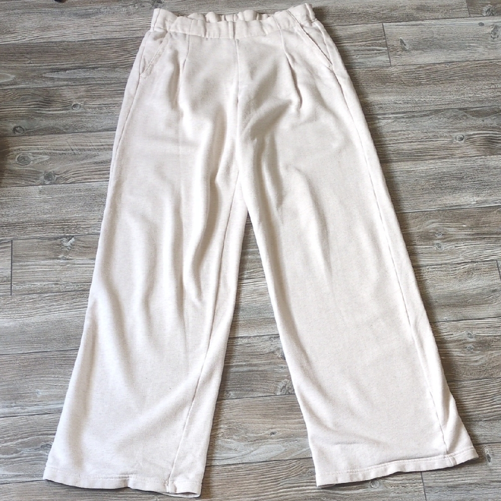 AERIE Light Cream Street Trouser Cozy Lounge Pants S Long